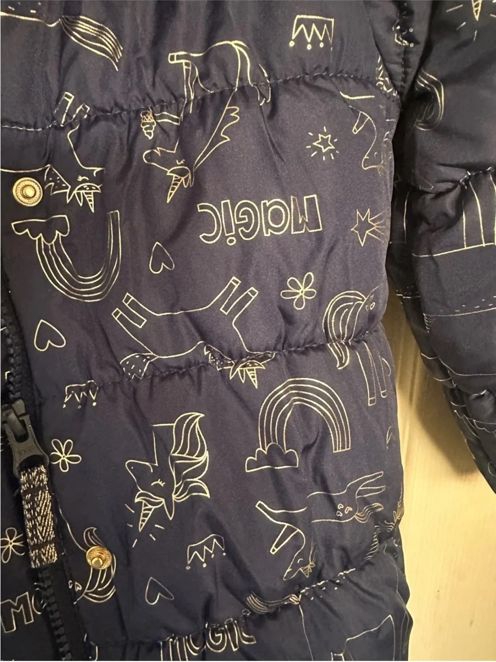 Carters girls Navy Blue Kids Puffer Snowsuit with Hood and Faux Fur Trim 5/6
